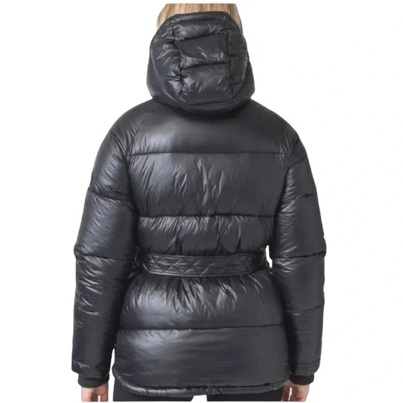 Toboggan Canada Mia Puffer Belted Coat with Removable Hood Black Size XL NWT - Picture 2 of 16